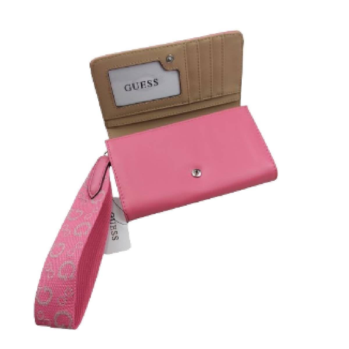 Billetera Guess Rosa Y Asa Con Marca-2