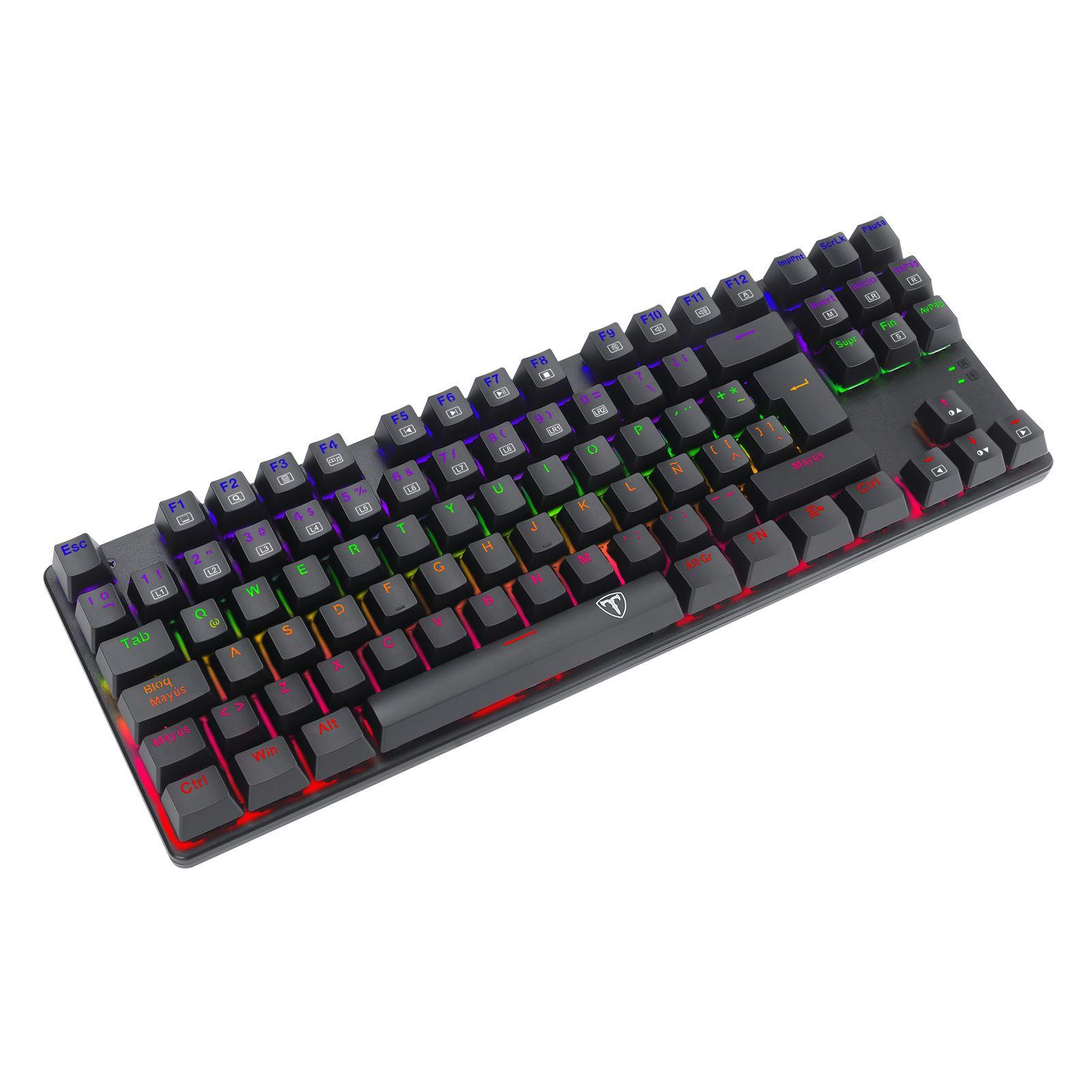 Teclado T-Dagger Bora Rainbow Lite T-TGK313-LIT Negro-2