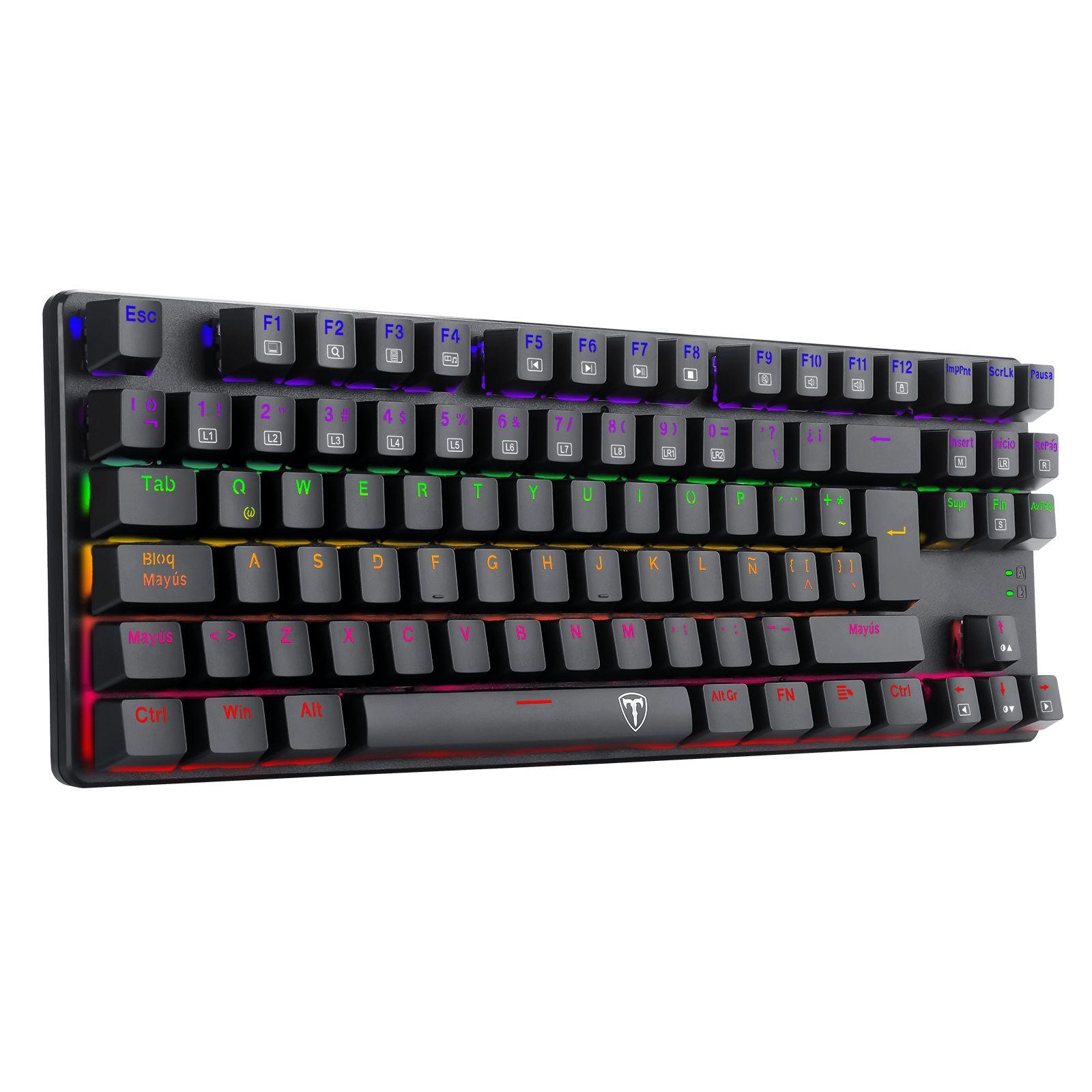 Teclado T-Dagger Bora Rainbow Lite T-TGK313-LIT Negro-3