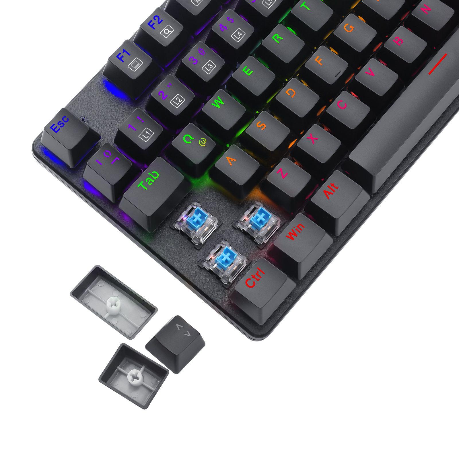 Teclado T-Dagger Bora Rainbow Lite T-TGK313-LIT Negro-5