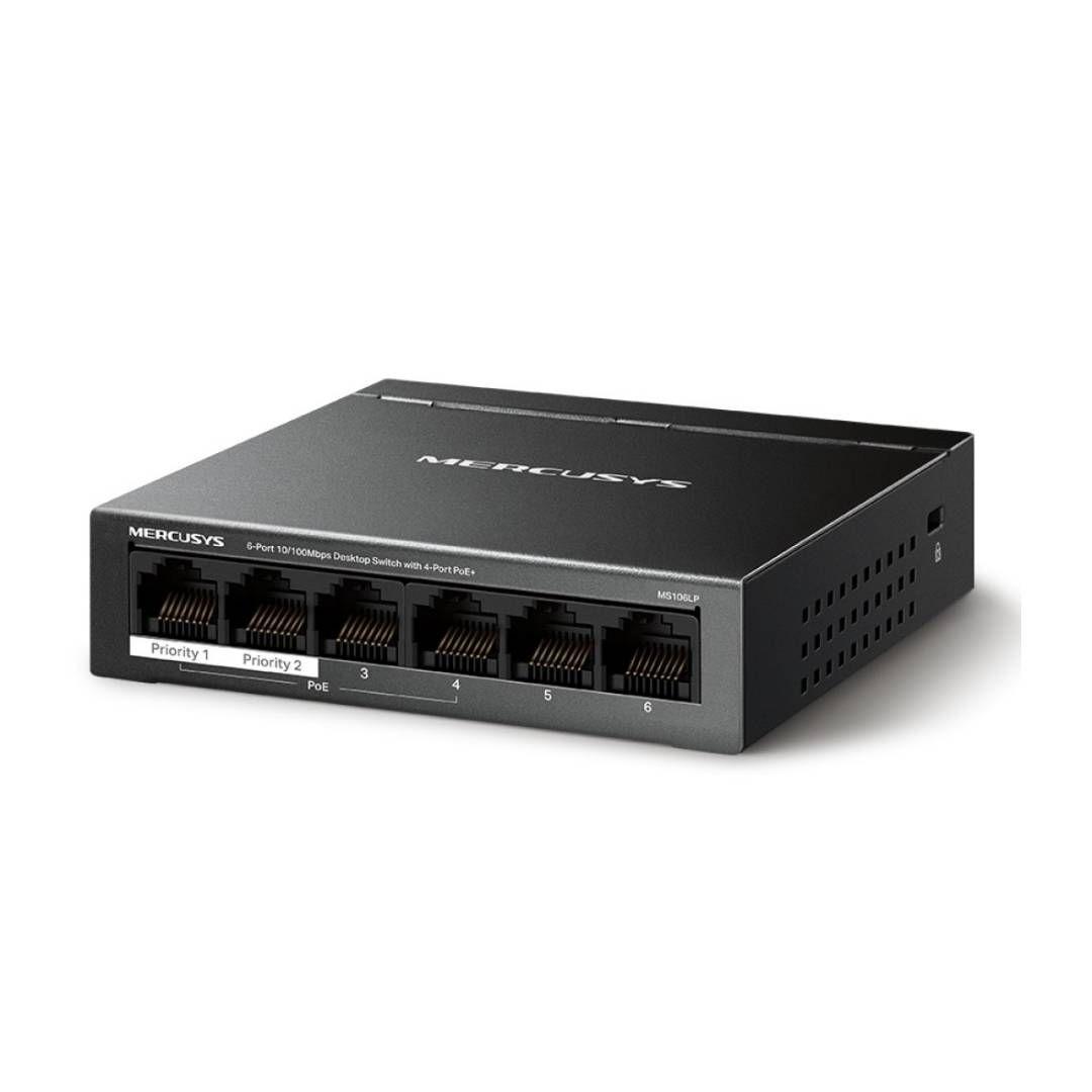 Switch PoE+ Mercusys MS106LP 6 Puertos 10/100 Mbps 40W-2