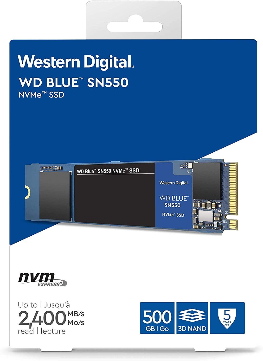 Disco Dúro Sólido Western Digital Blue SN550 500GB M.2 NVME-3