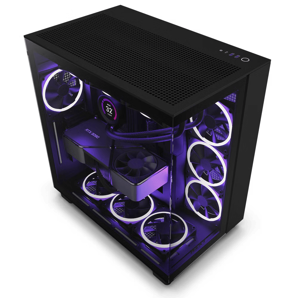 Gabinete NZXT H9 Flow ATX Mid Tower Negro-1