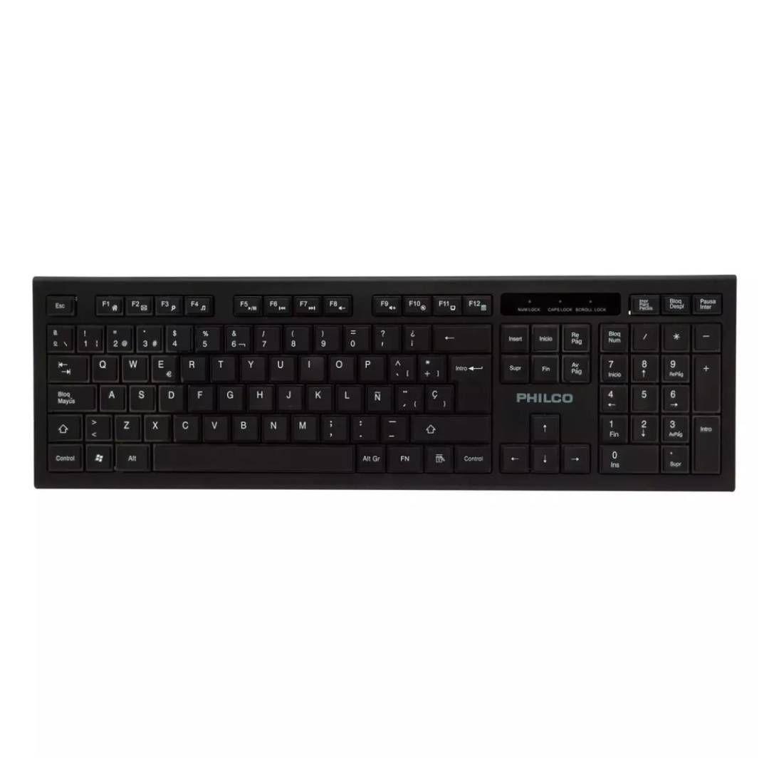 Teclado Inalambrico Philco W601N Negro-0