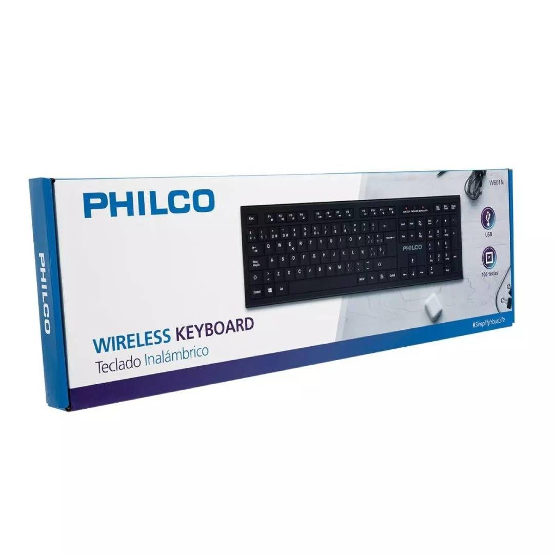 Teclado Inalambrico Philco W601N Negro-1