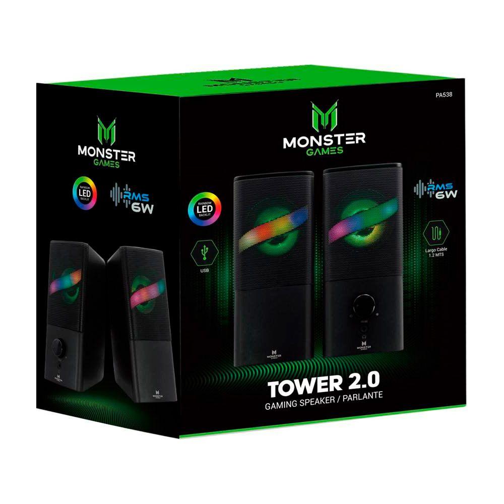 Parlante Monster Games Tower 2.0 Jack 3.5mm USB-2
