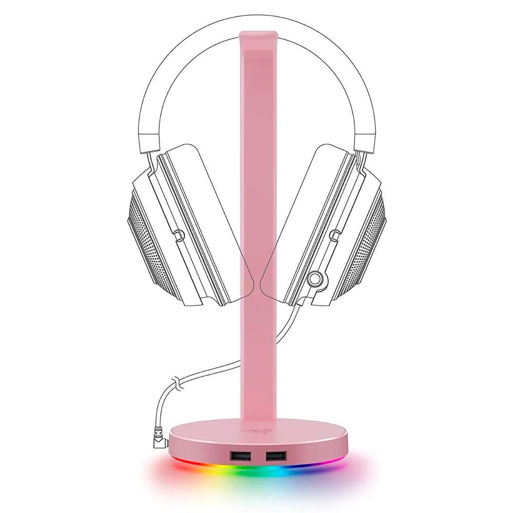 Soporte p Audifonos Razer Base Station V2 Chroma RGB Quartz-1
