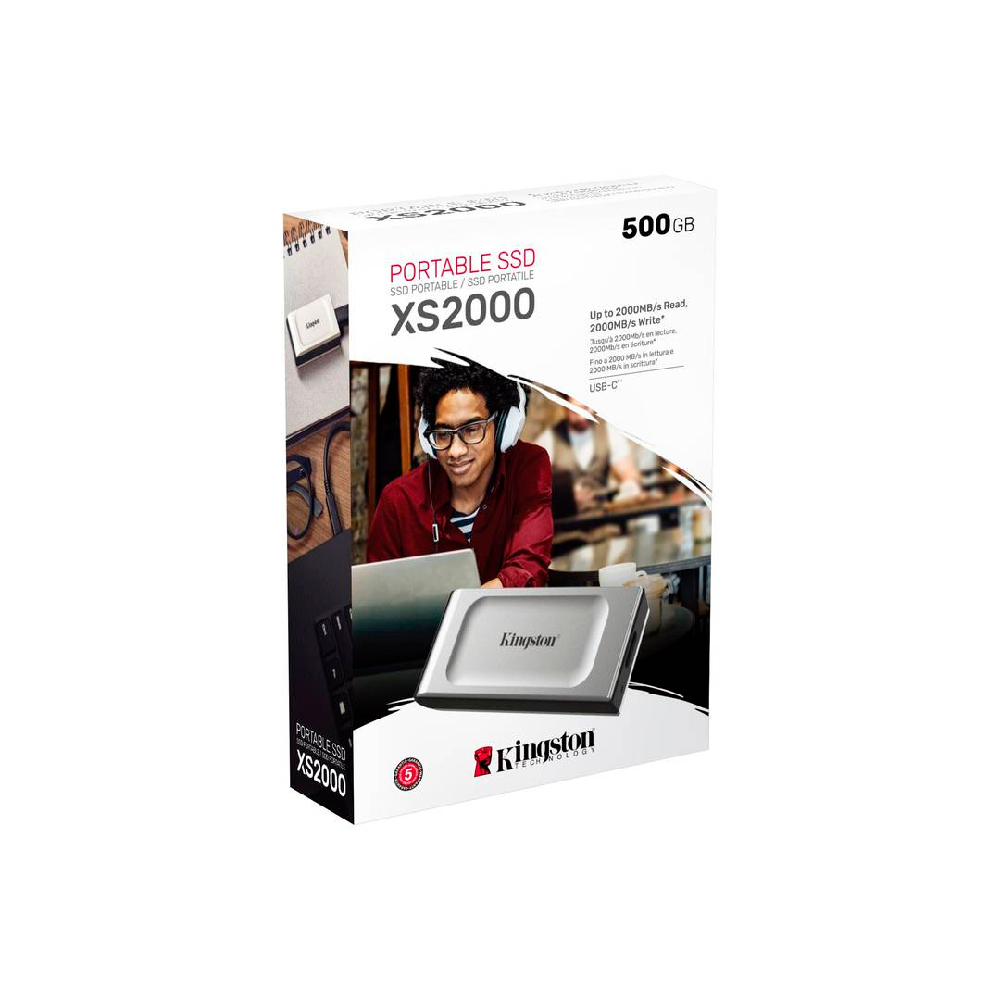 Disco SSD Externo Kingston XS2000 500GB Portable USB 3.2-3