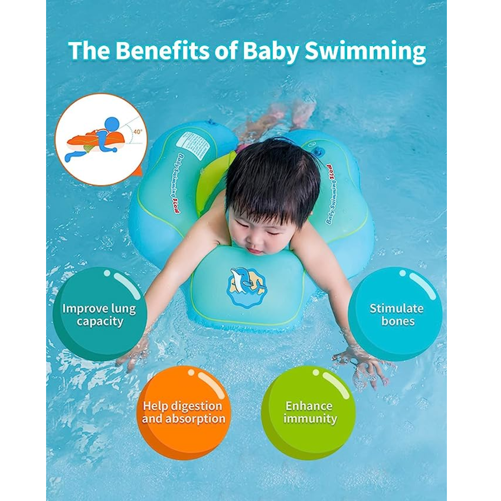 Flotador Celeste Talla L De Natación Para Bebé Inflable-4