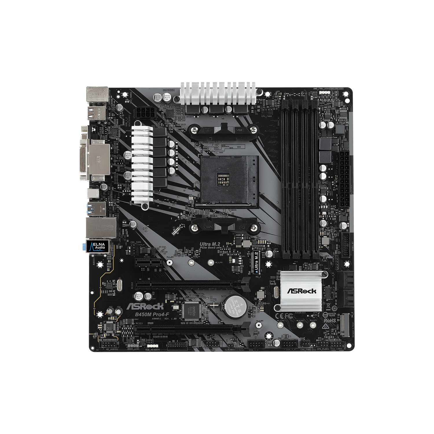 Placa Madre ASROCK B450M Pro4-F AMD AM4-1