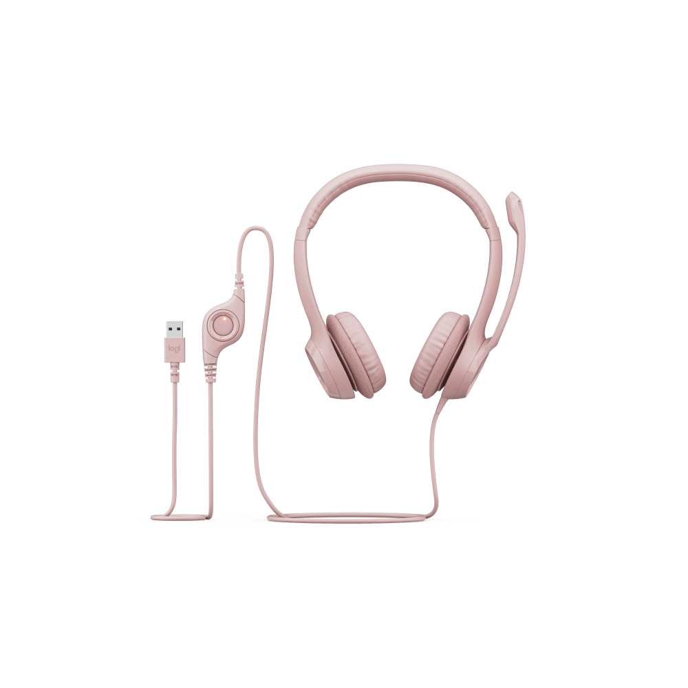 Audifonos Logitech H390 Rosado Stereo c Microfono USB-4