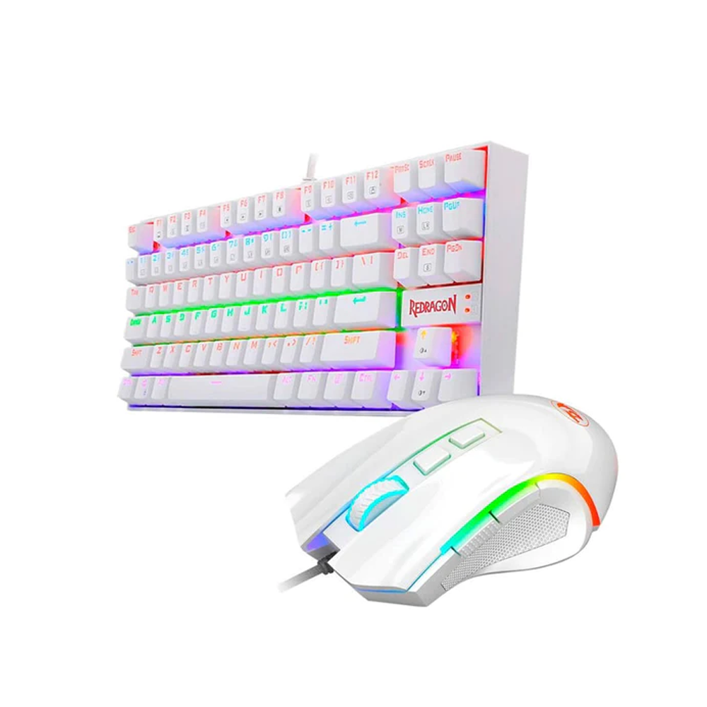 Kit Gamer 2 en 1 Redragon Kumara + Griffin White-2