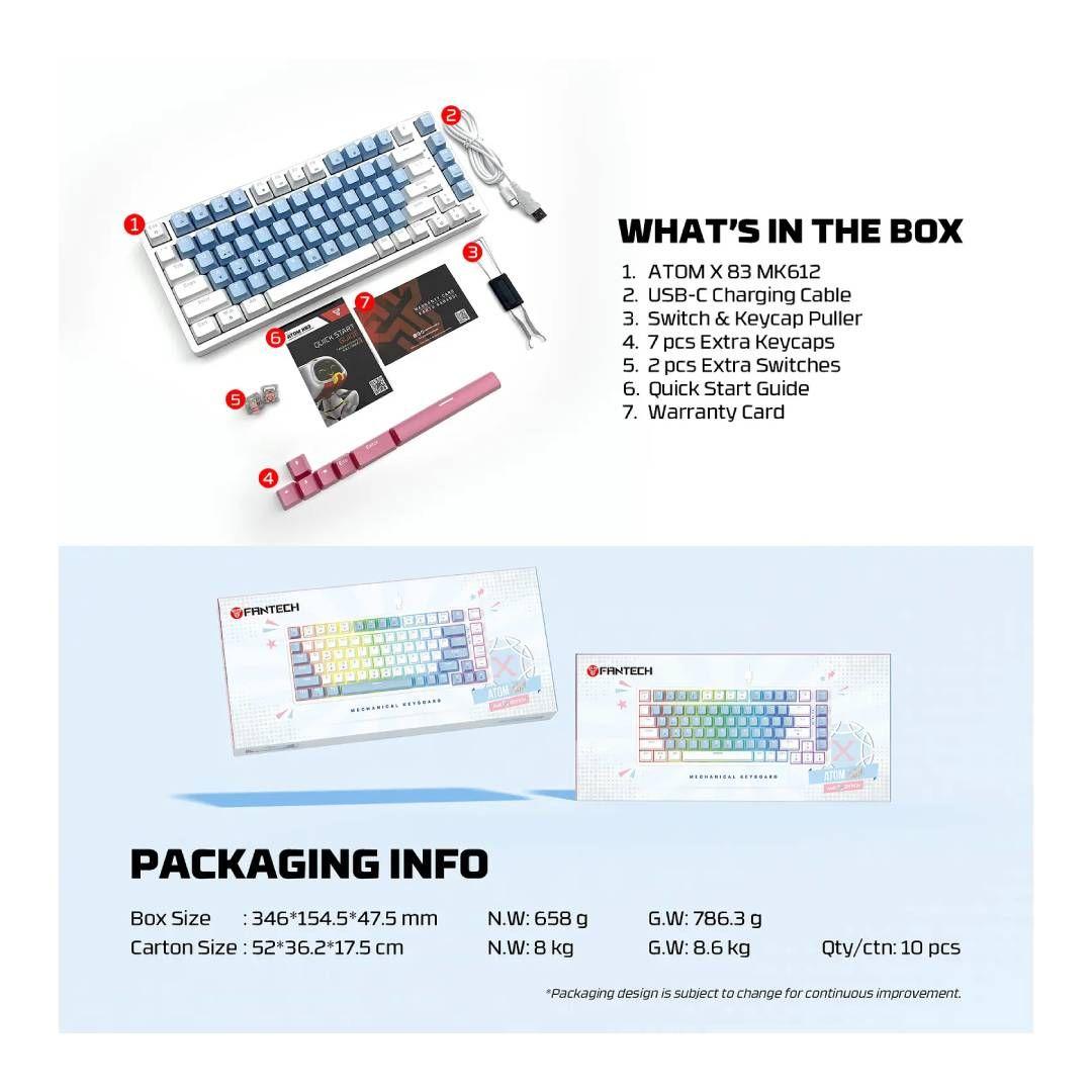 Teclado Fantech ATOM X83 MK612 AME Blue (Switch Rosie)-5