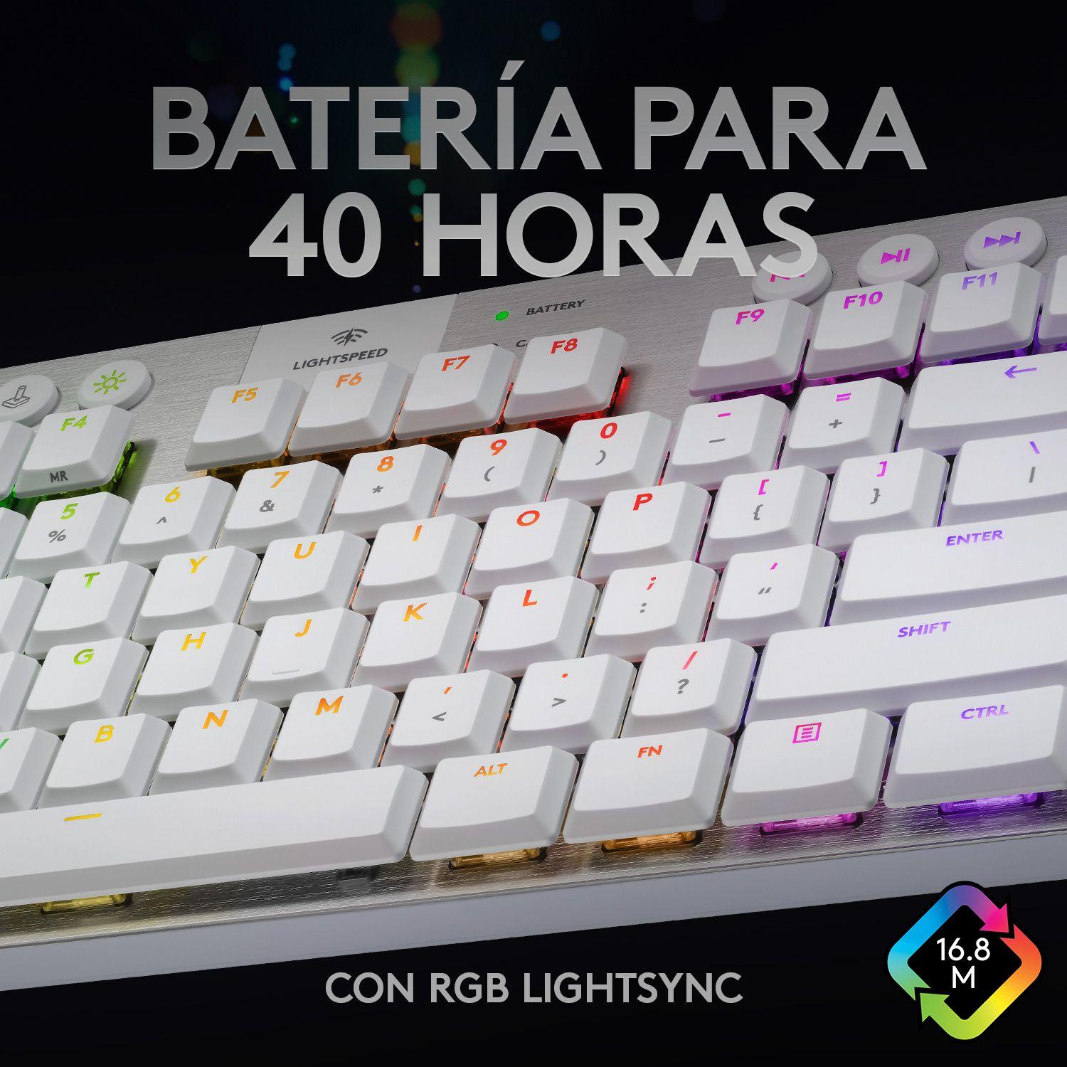 Teclado Gamer Logitech G915 TKL BLANCO RGB mecanico-1