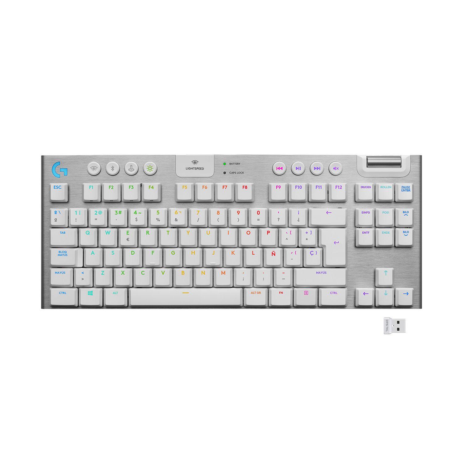 Teclado Gamer Logitech G915 TKL BLANCO RGB mecanico-0