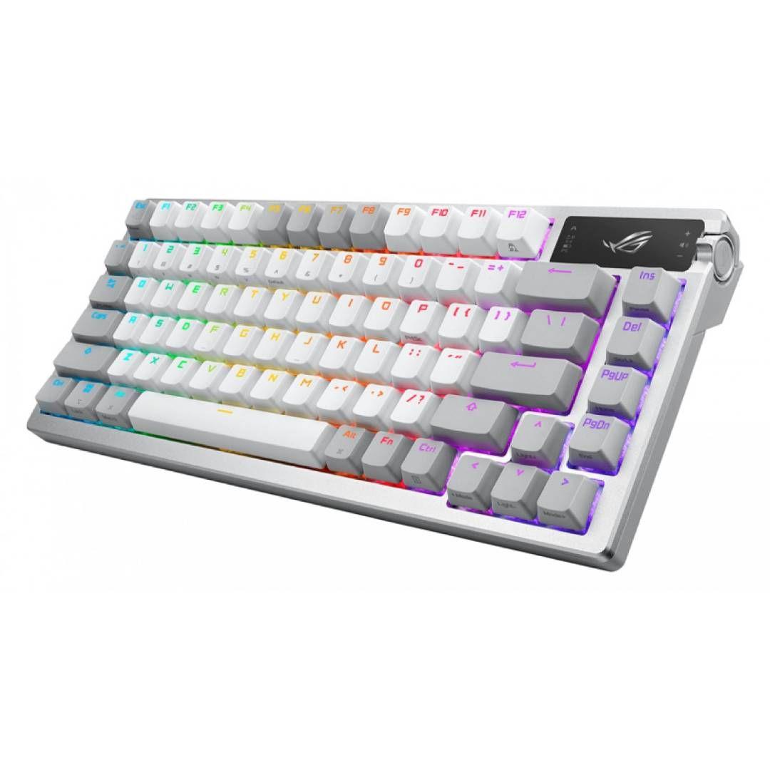 Teclado Gamer Mecánico ASUS ROG Azoth, Inalámbrico, Blanco-1