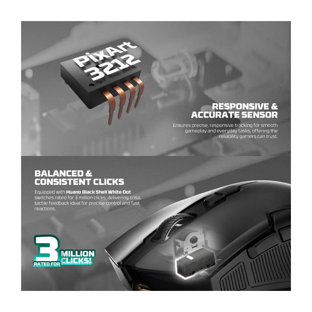 Mouse Inalámbrico Fantech WG11V2RD Cruiser II Black-5