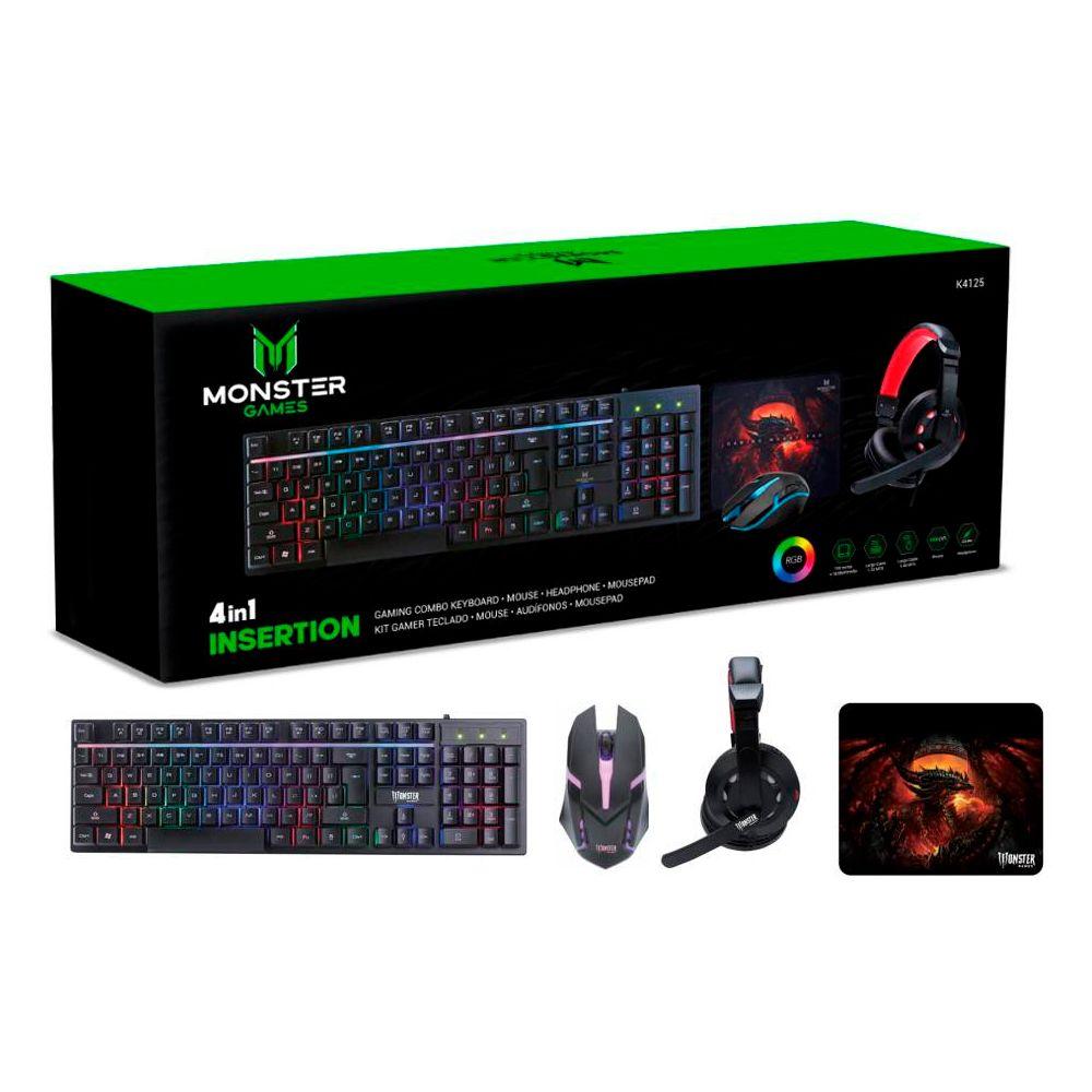 Kit Gamer 4 en 1 Monster Games Crew Insertion RGB-2