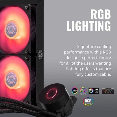 Refrigeración Liquida Aio Cooler Master 240mm Ml240l V2 Rgb-4