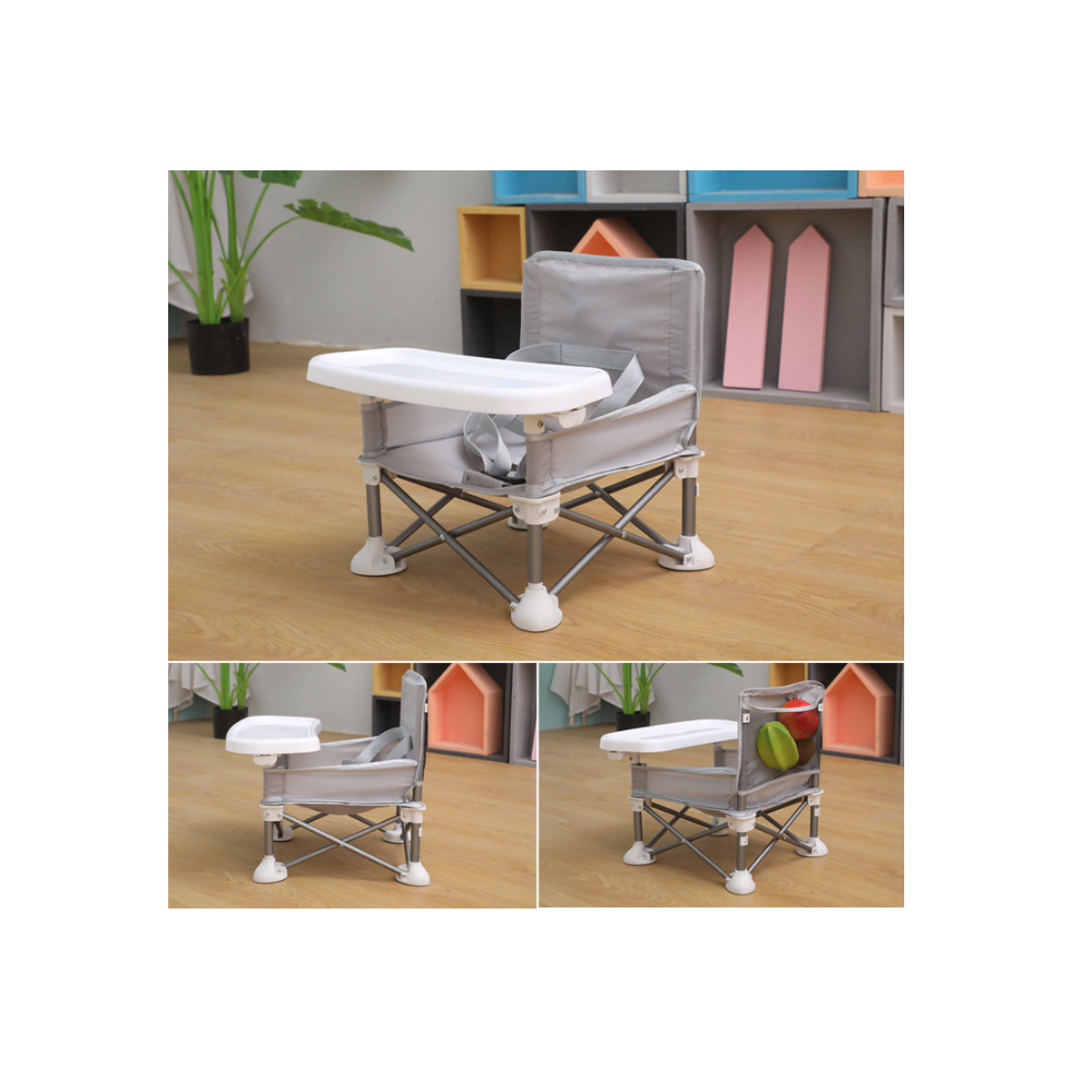 Asiento portátil para bebé de viaje plegado compacto Gris-6