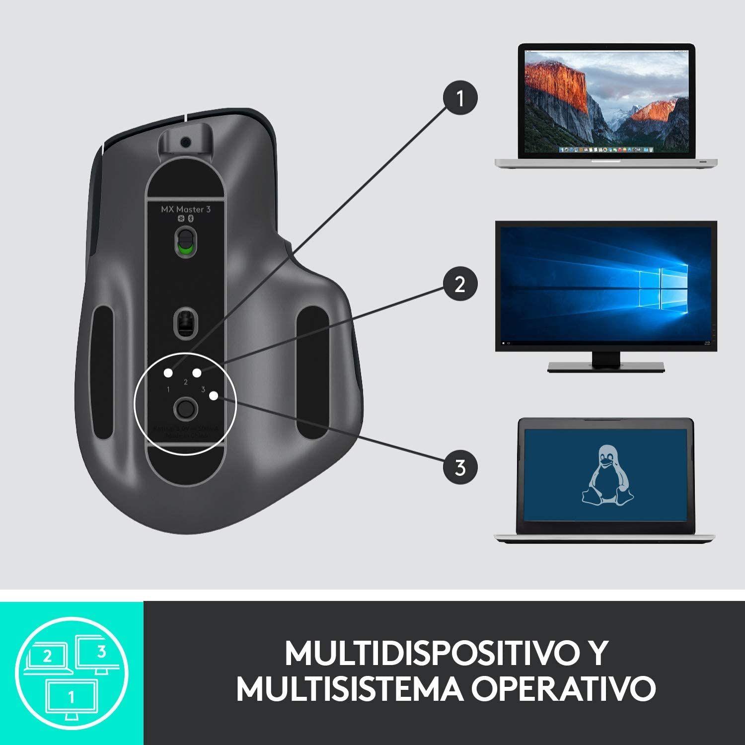 Mouse Logitech MX Master 3  Inalámbrico Ergonómico Negro-6