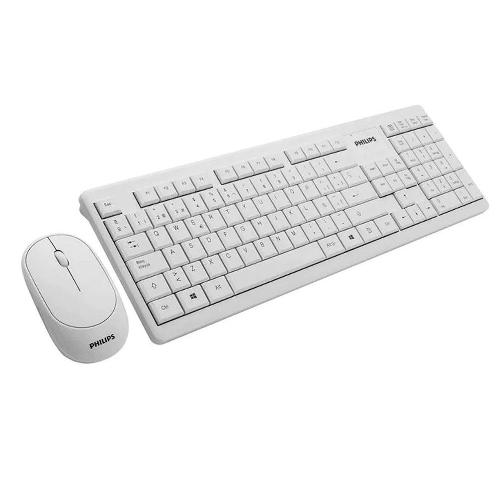 Combo Teclado + Mouse Inalambrico Philips SPT6314 BLANCO-1