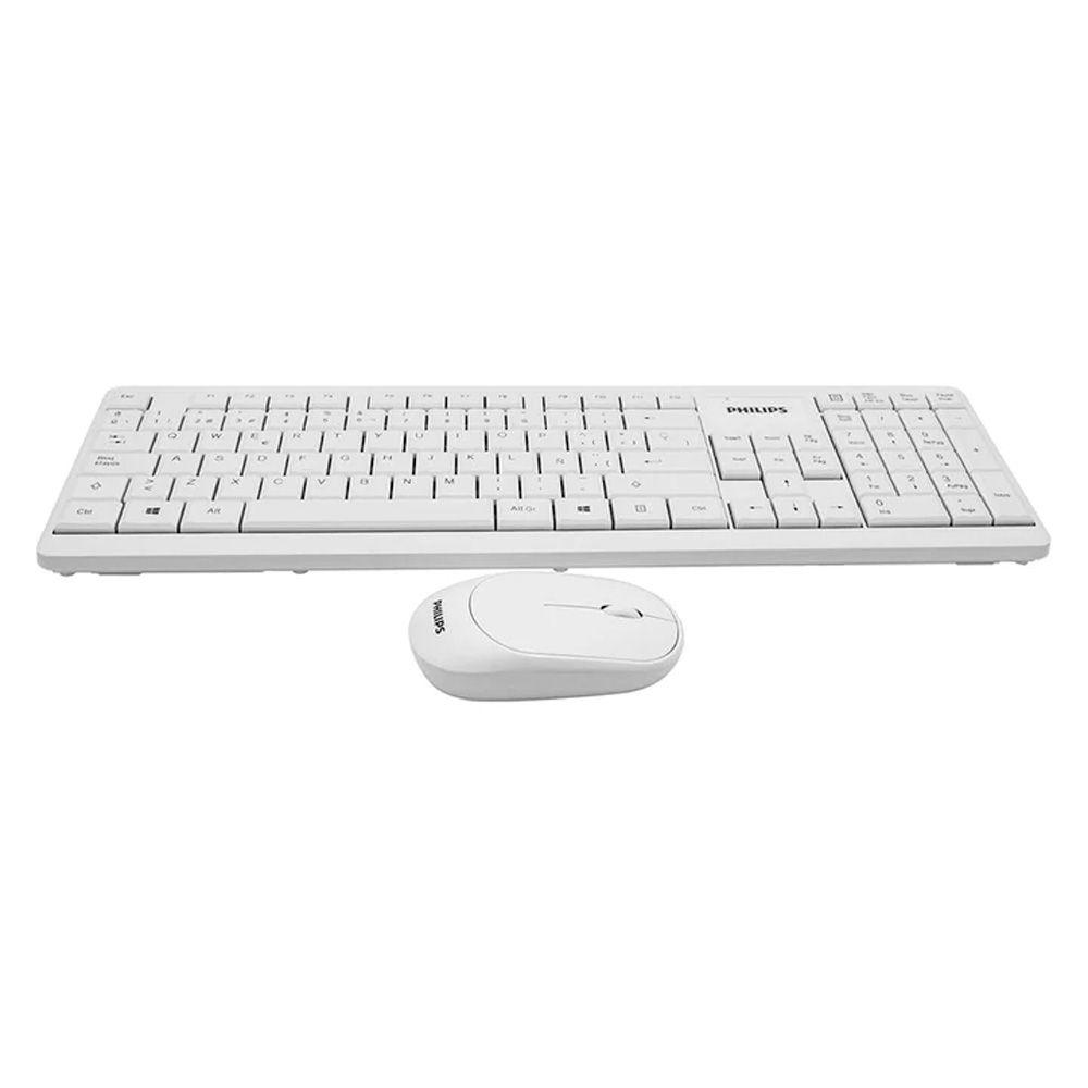 Combo Teclado + Mouse Inalambrico Philips SPT6314 BLANCO-2