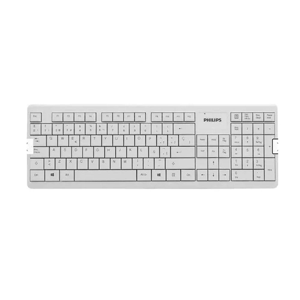 Combo Teclado + Mouse Inalambrico Philips SPT6314 BLANCO-3