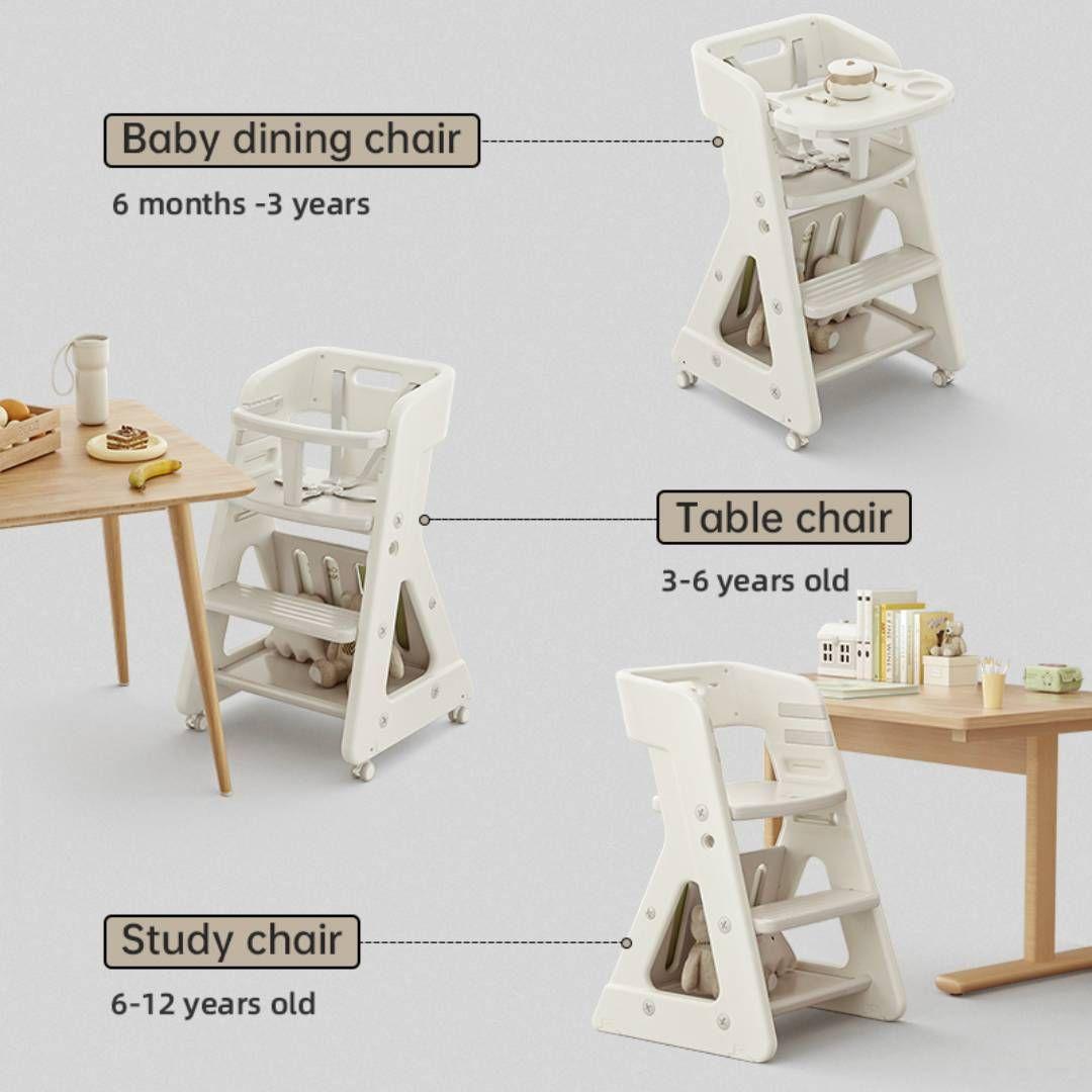 Silla de Crecimiento Multifuncional Niños 1 a 12 Años Gris-1