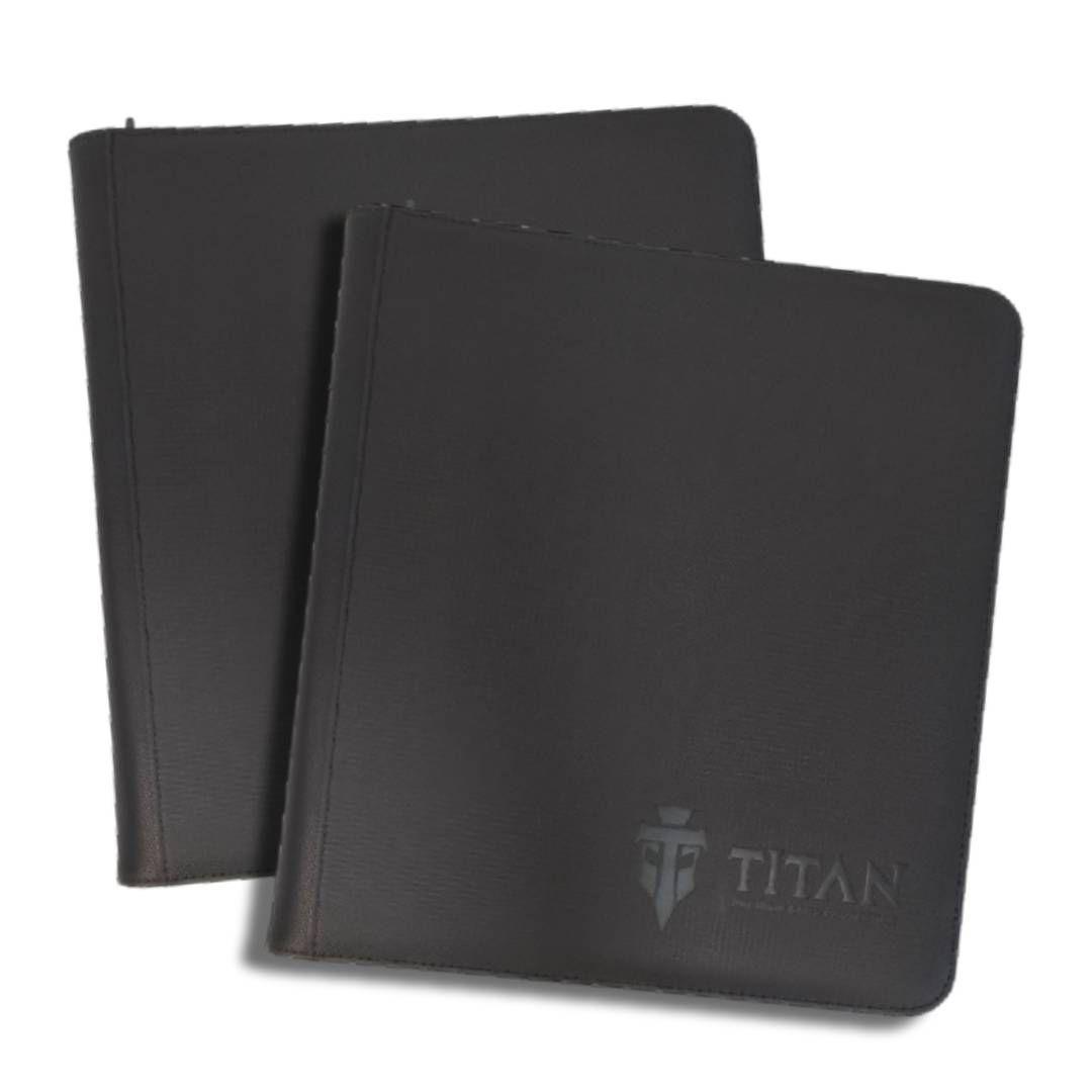 Pack X2 Carpetas TCG Titan Pro Cuero Negra 12 Bolsillos 480-0