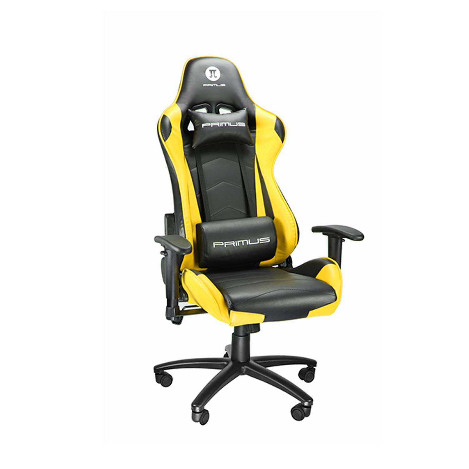 Silla Gamer Primus Thronos 100T Reclinaje Ajustable Amarillo-0