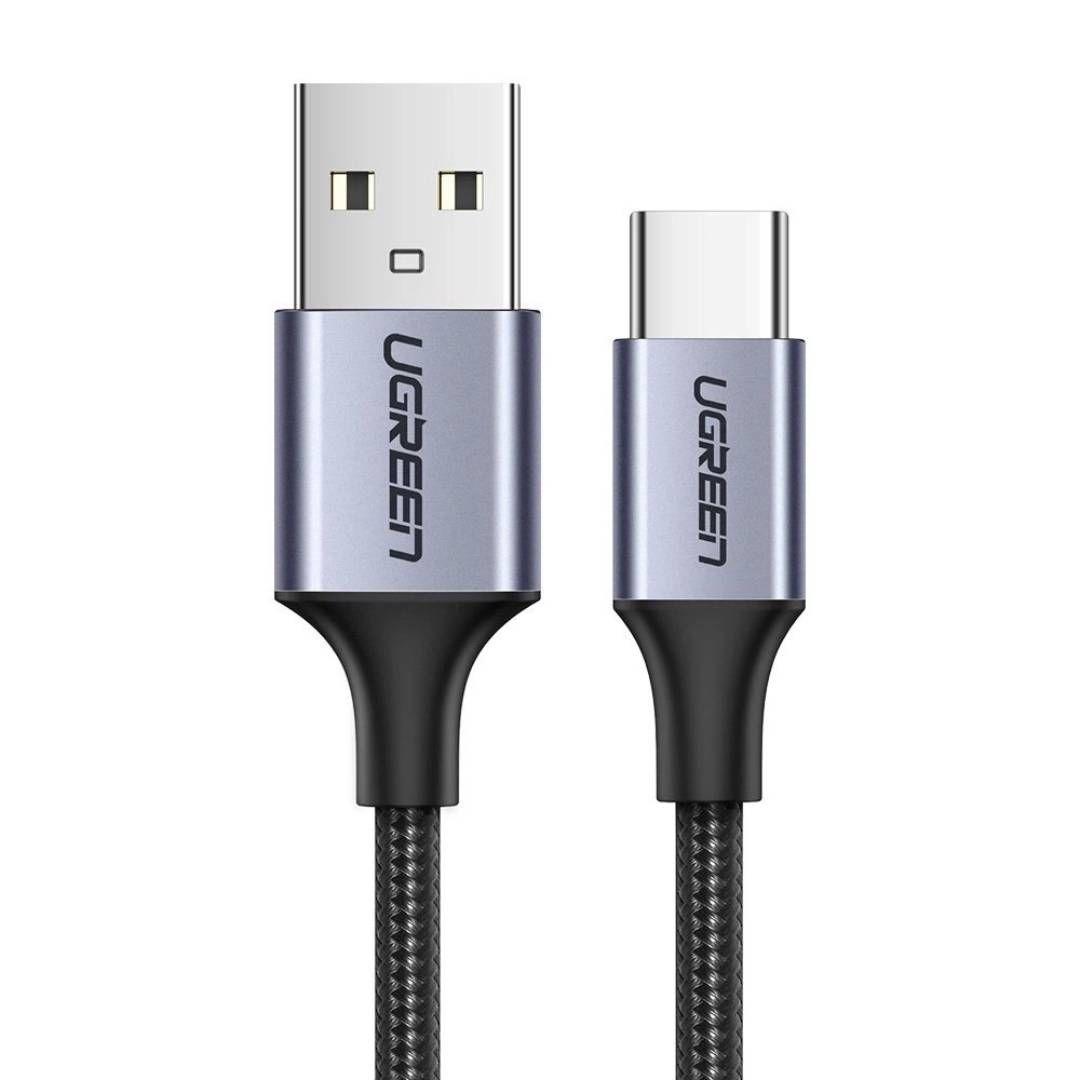 Cable USB-C UGREEN US288 1m Carga Rápida 3A Nylon Negro-1