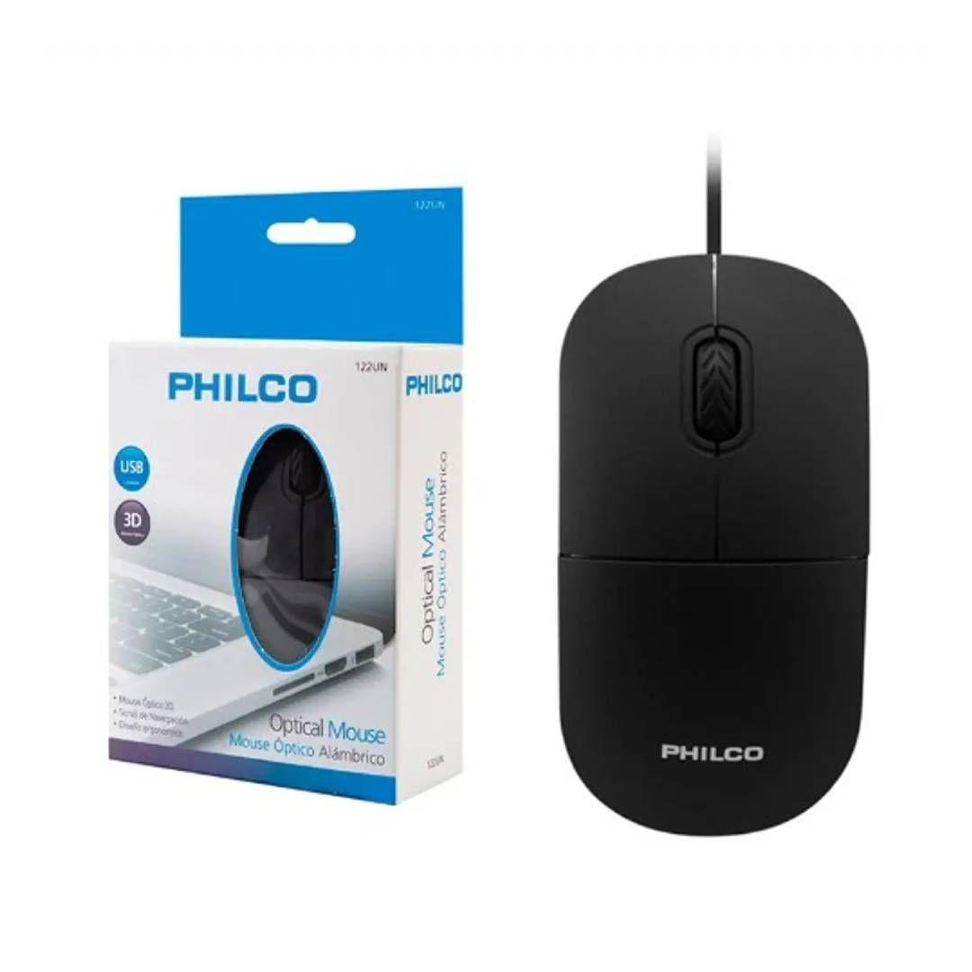 Mouse Optico Philco 122UN USB Cableado Negro-2