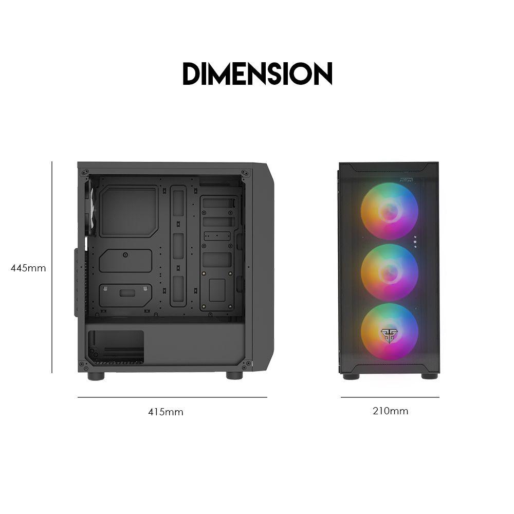 Gabinete Gamer Fantech Aero Cg80 Negro 4 Fan Rgb Incluidos-4