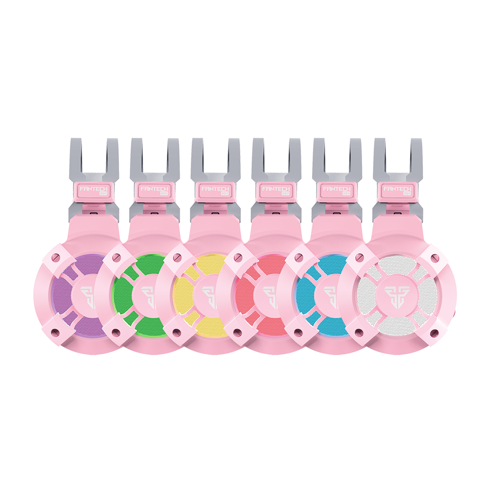 Audífonos Gamer Rosado Fantech Captain hg11 Sakura Edition-2