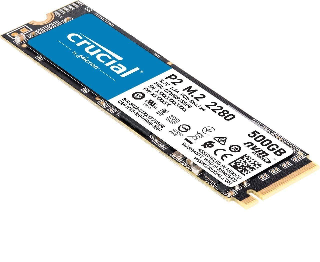 Disco Duro Solido Crucial P2 NVMe M.2 500GB-0