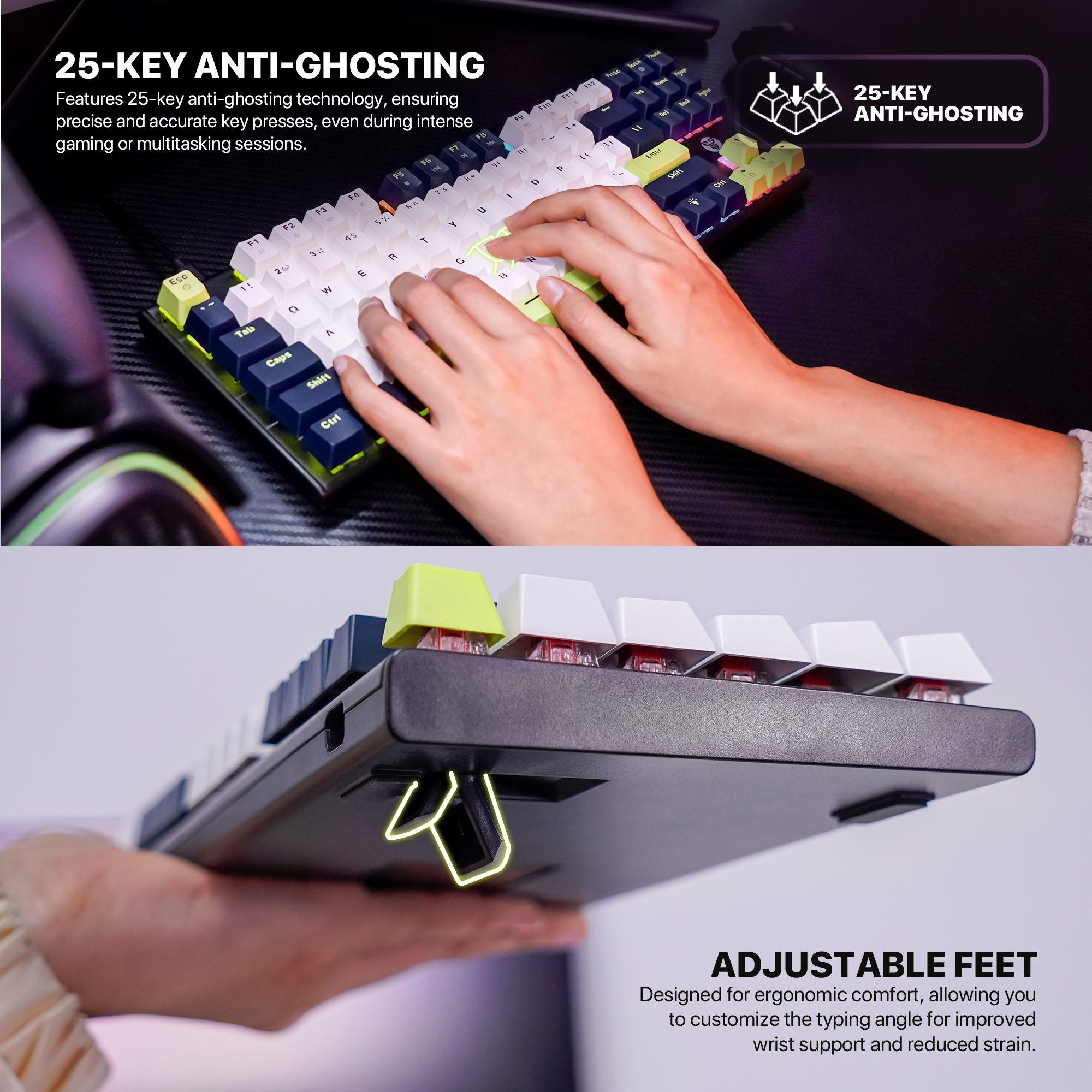 Teclado Fantech MK877s ATOM87s MORI White (Switch Blue)-8
