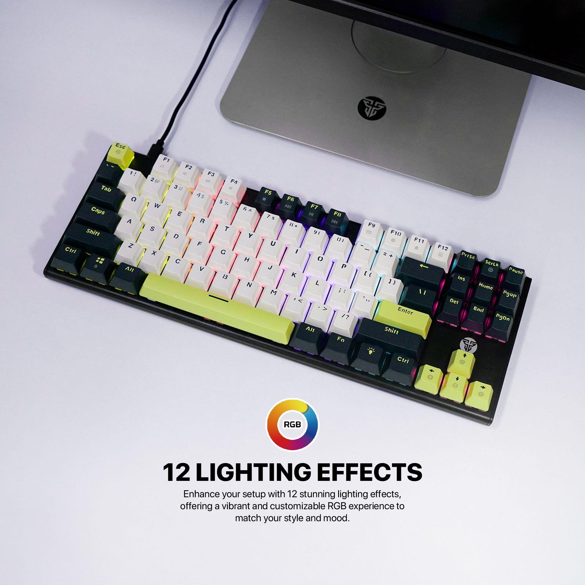 Teclado Fantech MK877s ATOM87s MORI White (Switch Blue)-9