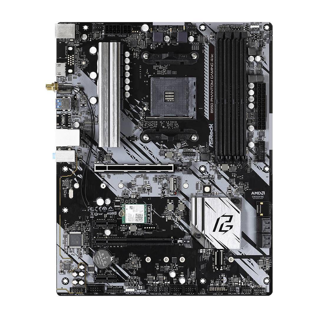Placa Madre ASRock B550 Phantom Gaming 4/AC, ATX, AM4-1