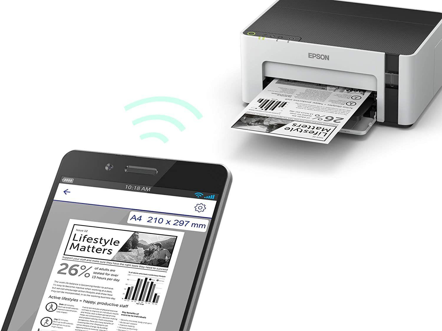 Impresora Epson Ecotank M1120 Blanco Monocolor Wifi-4