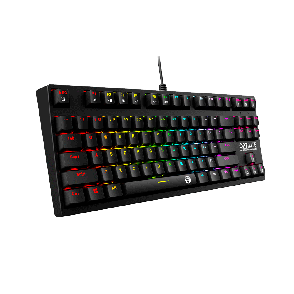 Teclado Gamer Fantech Optilite MK872 RGB Negro SW Optico-0