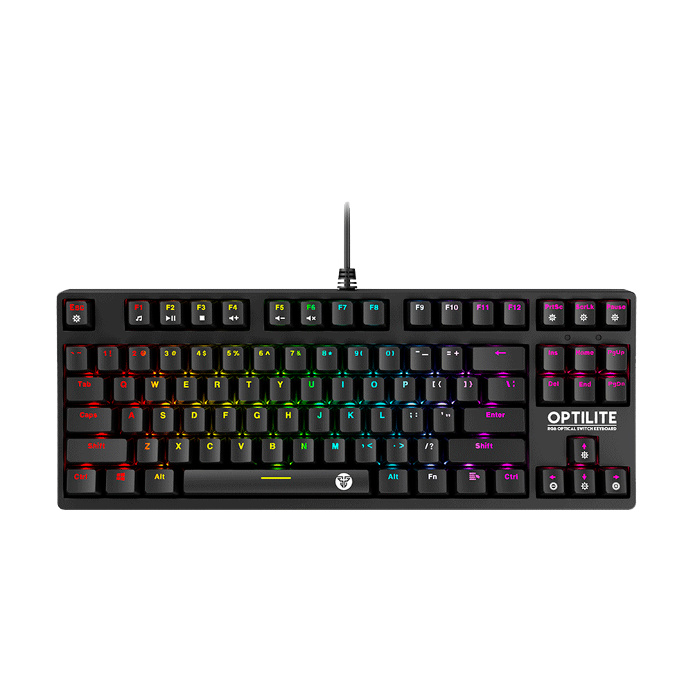 Teclado Gamer Fantech Optilite MK872 RGB Negro SW Optico-1