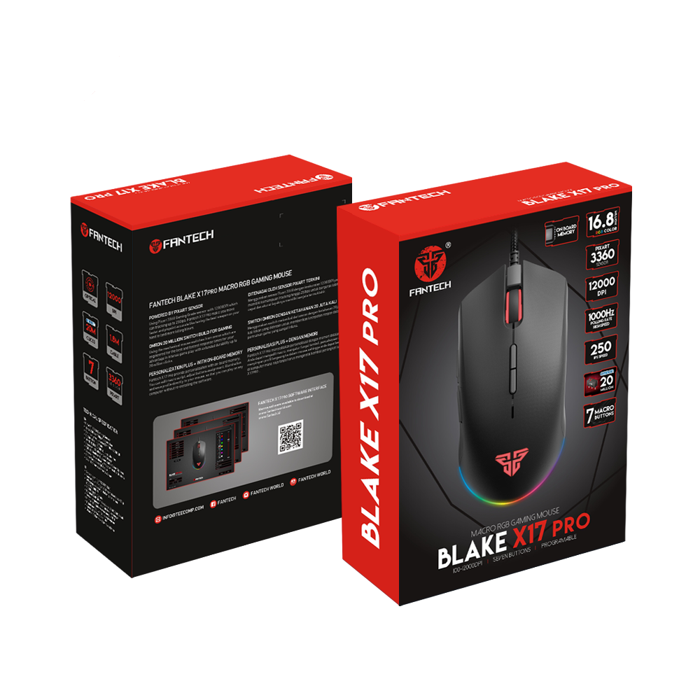 Mouse Gamer Fantech Blake X17 RGB Negro-3