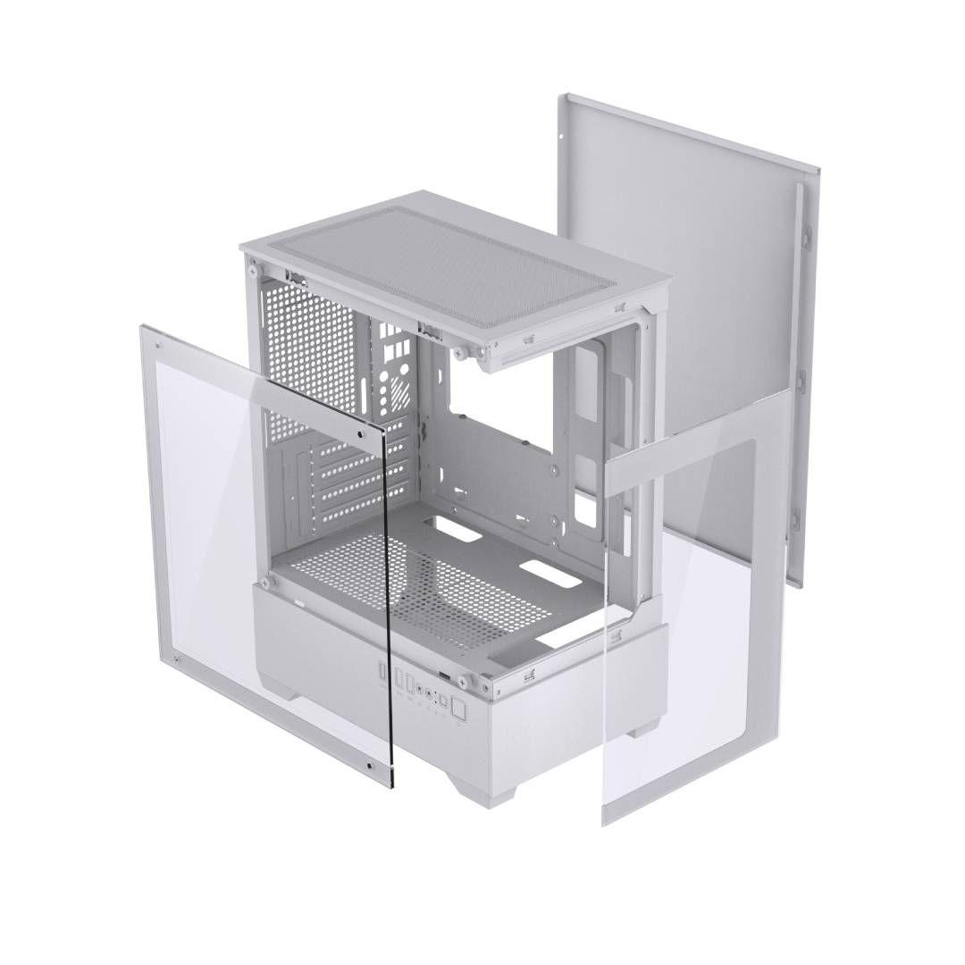 Gabinete Exodia Prisma 200 Blanco mATX 3Fans ARGB V Templado-4