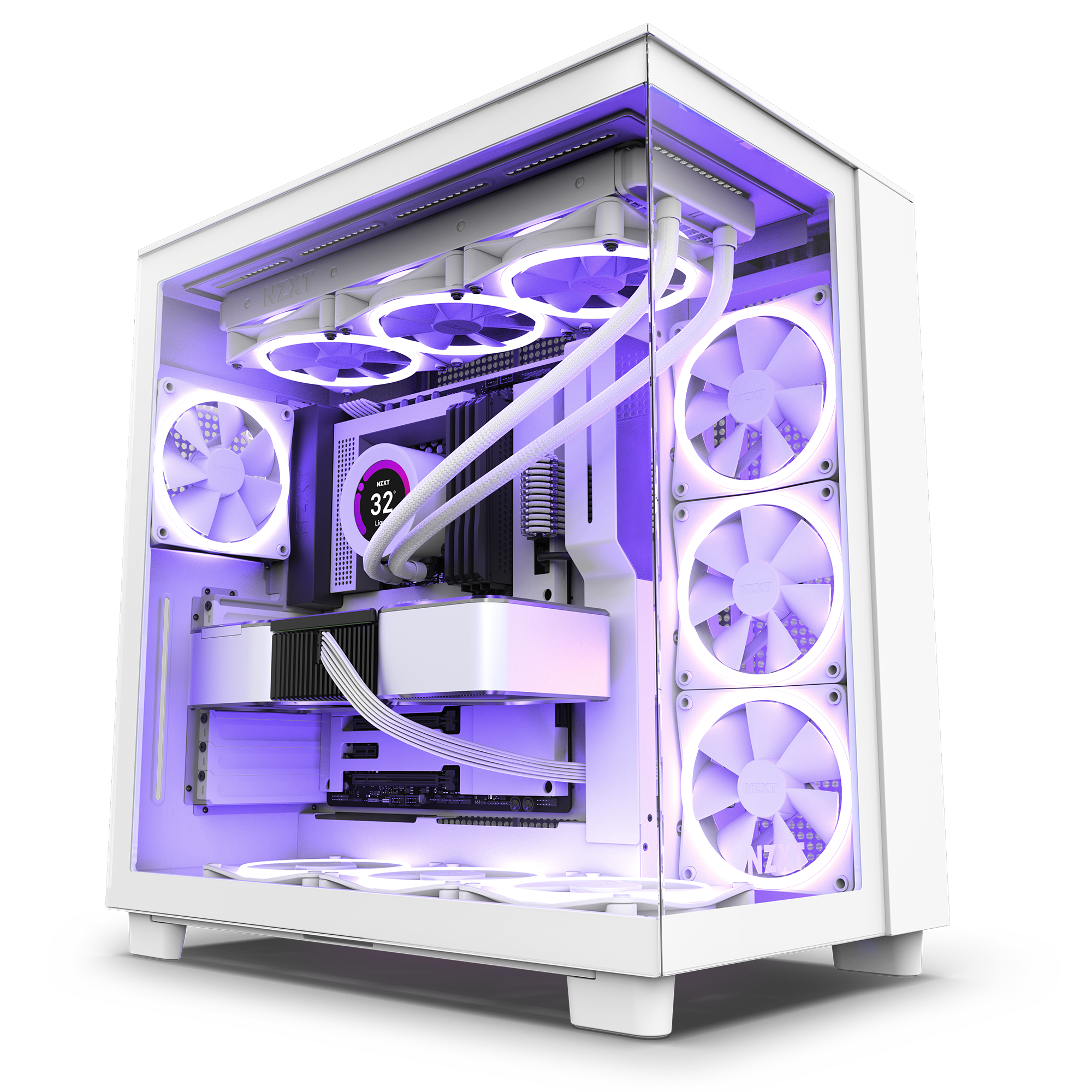 Gabinete NZXT H9 Flow ATX Mid T Blanco-0