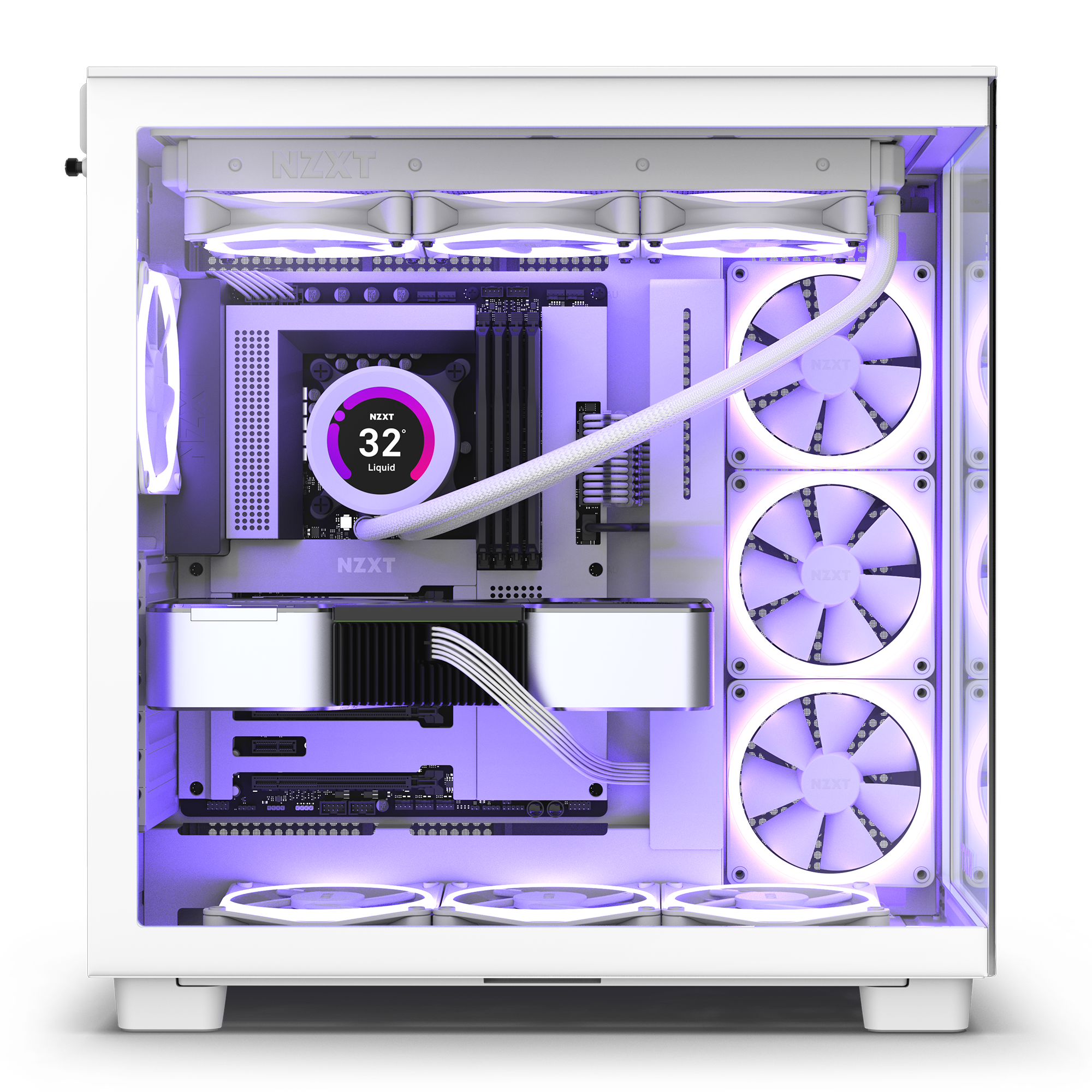 Gabinete NZXT H9 Flow ATX Mid T Blanco-2