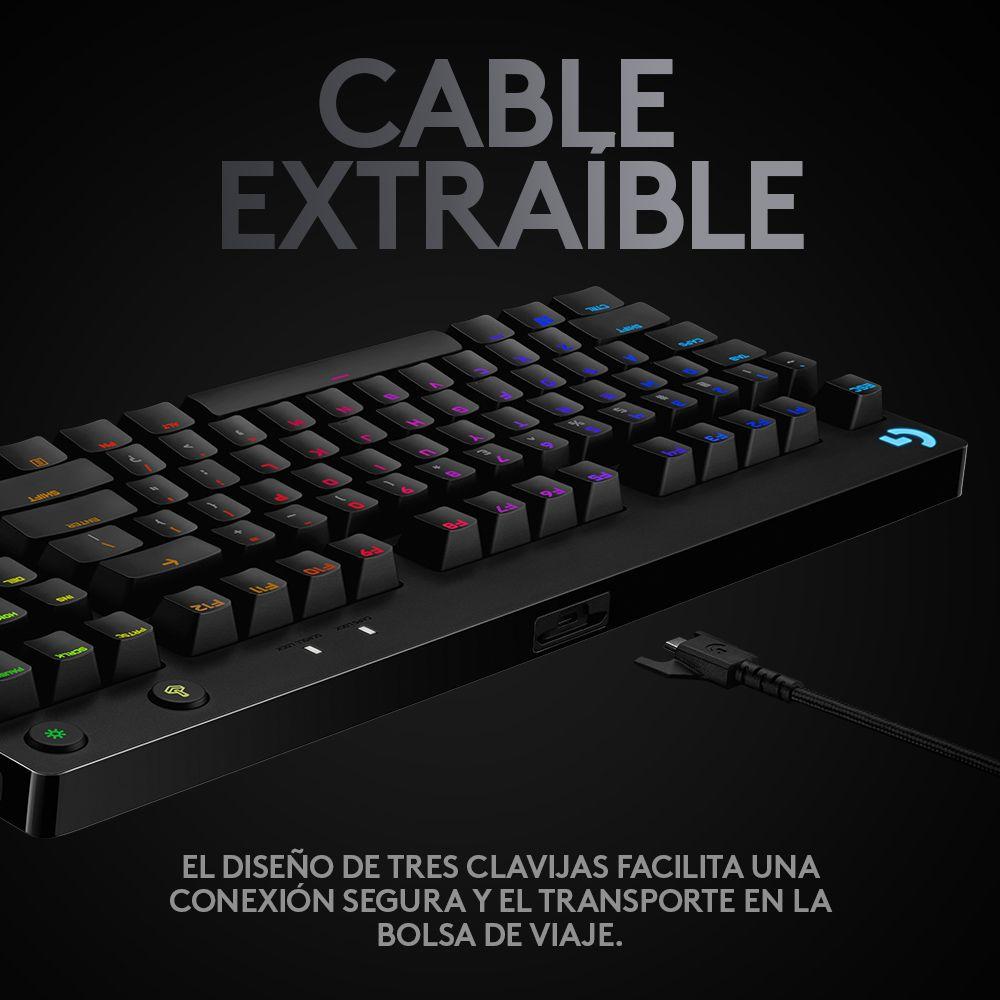 Teclado gamer Logitech G Pro QWERTY GX Blue Clicky inglés-3