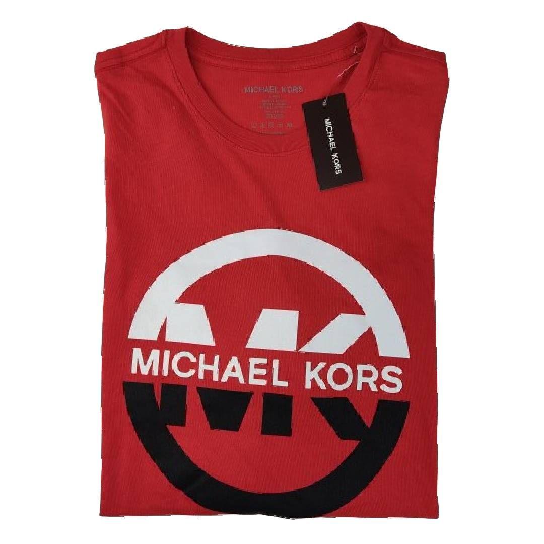 Polera MK Roja Cuello Redondo Letras Blancas/negras Talla L-2