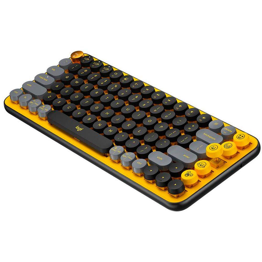 Teclado Logitech Pop Keys Amarillo Mecánico Inalambrico-1