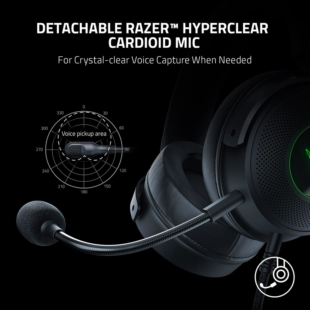 Audifono Gamer Razer Kraken V3 Negro 50mm Cable-1
